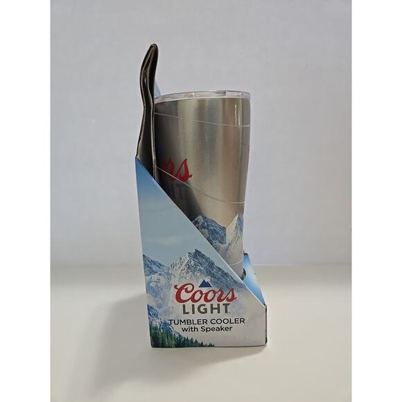Coors Light Stainless Steel Tumbler Cooler w/ Speaker Grey NIB - Picture 5 of 16